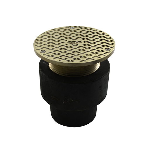 3" No Hub Adjustable Cleanout with 5" Nickel Bronze Cover - 4-7/8" - 6" Height