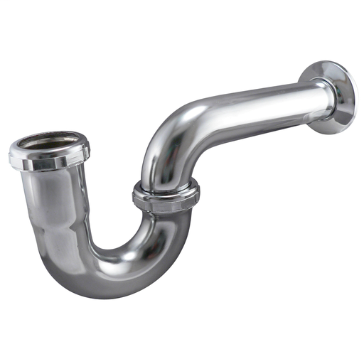 Lavatory P Trap - Brass- 17 GA Chrome Plated with Reducing Washer (KEE 305CP 1-1/2" 17GA CHROME P-TRAP)