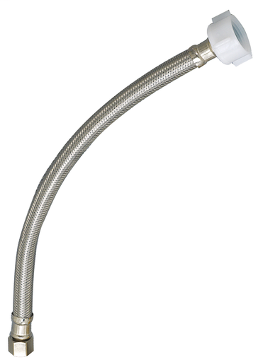 Toilet Supply Line 3/8 Compression X 7/8 -12" length - Stainless Steel (KEE PP23805 3/8X12IN SS BRAIDED)