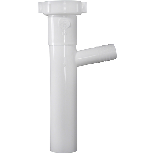 8in - 3/4in (7/8in O.D.) Branch Tailpiece with Direct Connect - White (DUR 30-8W 1-1/2" X 8" BRANCH DISH)