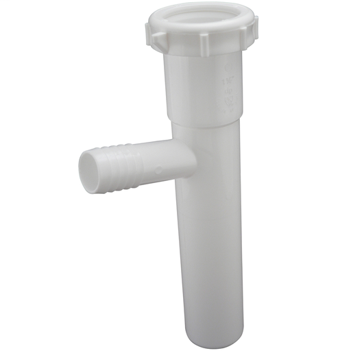 8in - 3/4in (7/8in O.D.) Branch Tailpiece Slip Joint - White (DUR 32-8W 1-1/2"X8" WHITE SLIP)
