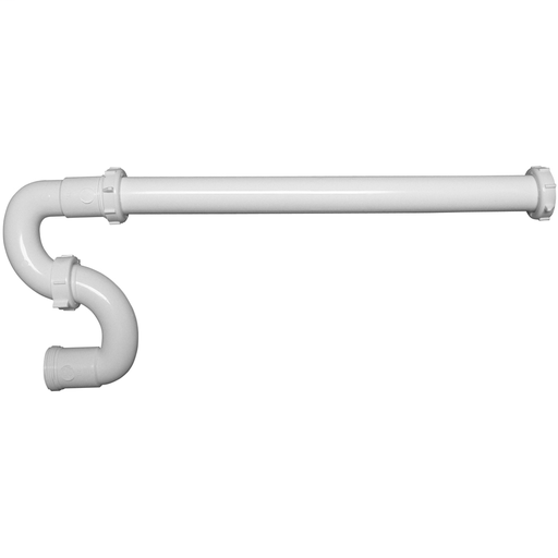 S Trap for Kitchen or Lavatory - 1 1/4" or 1 1/2" x 20 1/2" long. -White (DUR 700W 1-1/2"& 1-1/4" S-TRAP PVC)