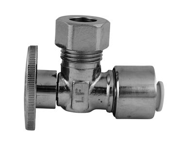Water Supplies - Quarter Turn Valves - Angle - Quick Lock Push Fit Application x Compression - 2623PCPOLF
