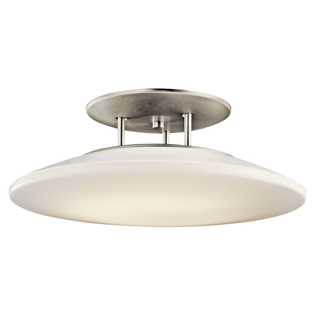 Ara 1 Light Fluorescent Semi Flush Ceiling - NI