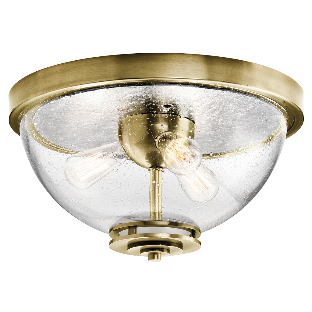 Silberne 3 Light Flush Mount in Natural Brass NBR