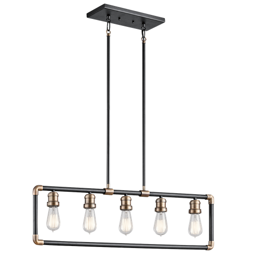 Product image for Kichler 43887BK Linear Chandelier 5Lt