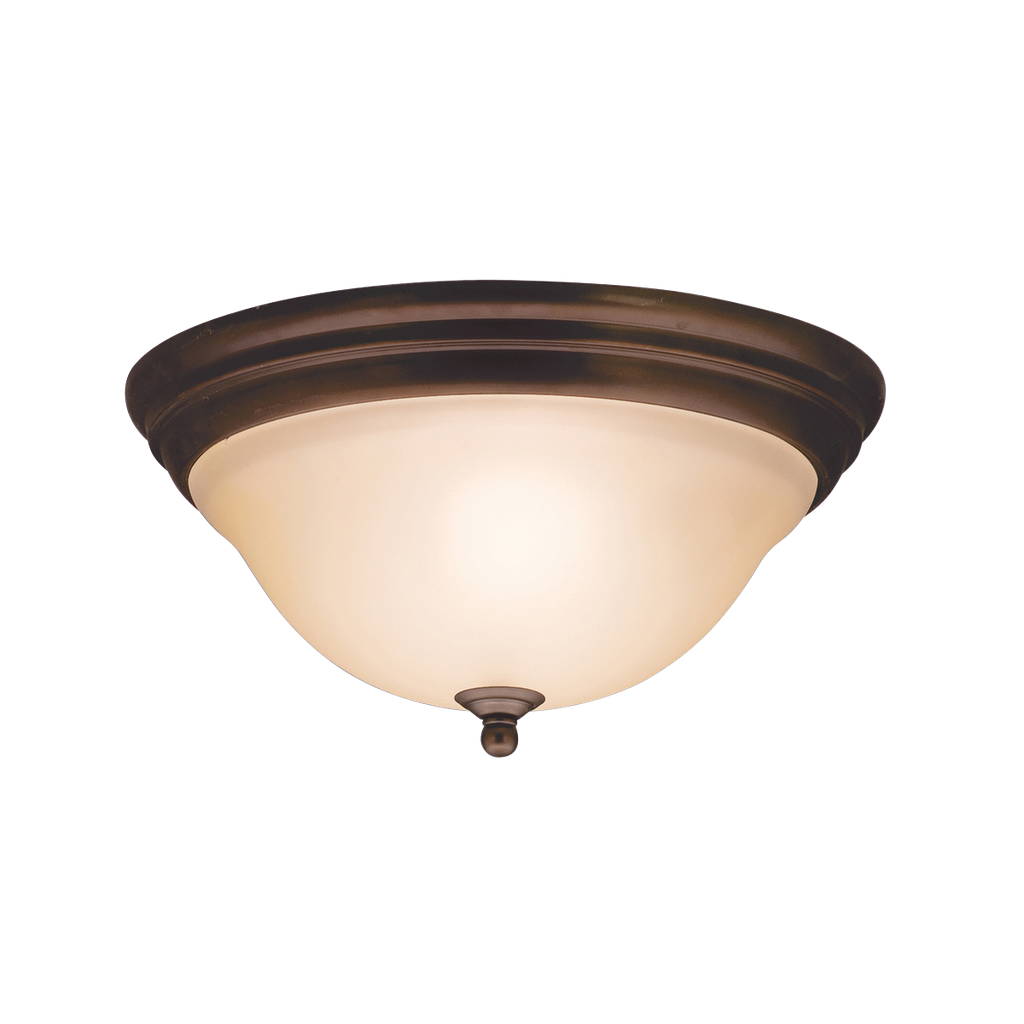 2 Light Flush Mount Ceiling Fixture | Olde Bronze