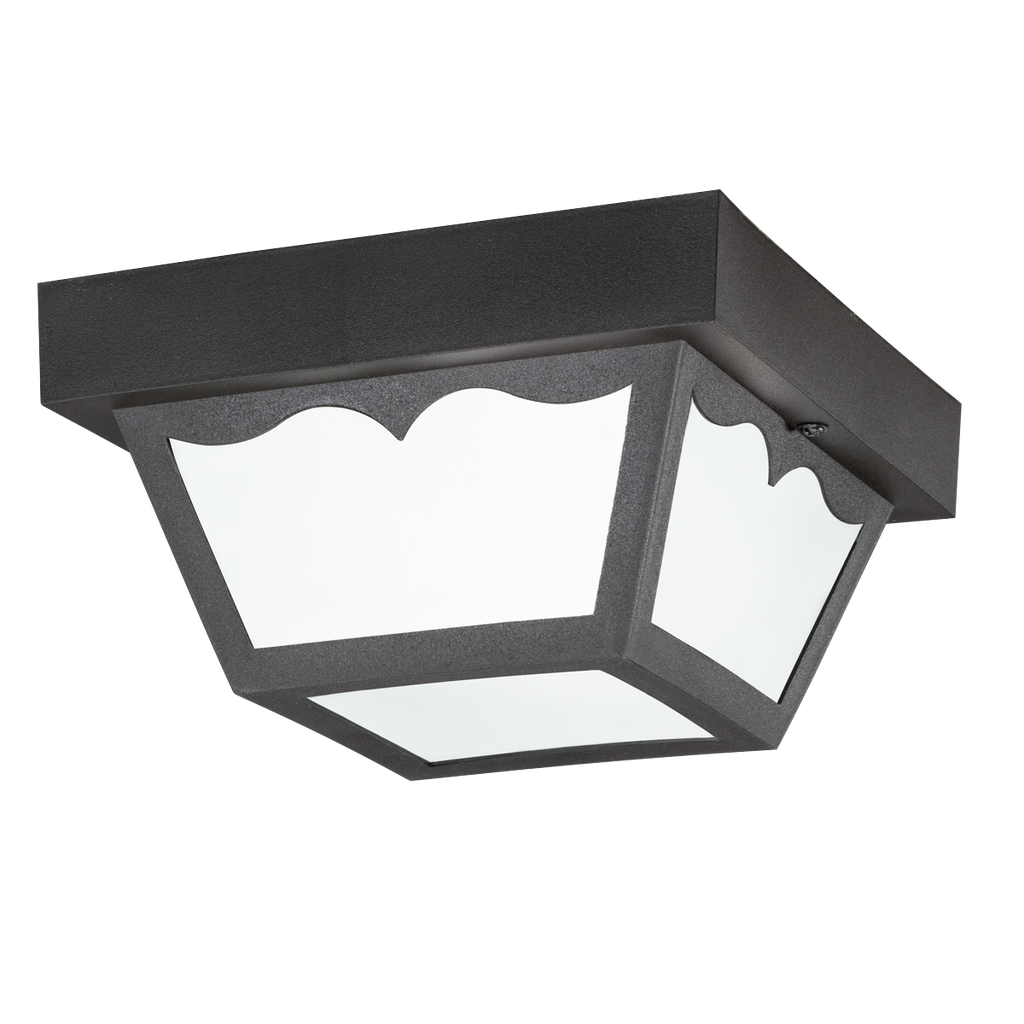 Polypropylene 1 Light Outdoor Flush Mount BK