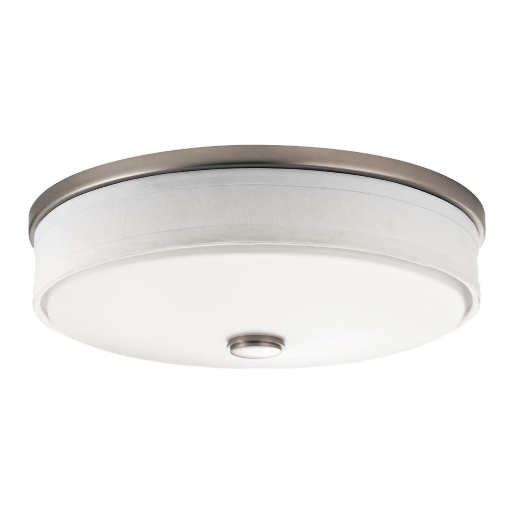 3 Light Flush Mount Fluorescent Ceiling | Brushed