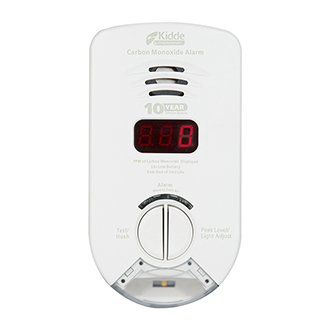 Worry-Free Hallway Plug-in Carbon Monoxide Alarm with Sealed Lithium Battery Backup, Digital Display, and Escape/Night Light KN-COP-DP-10YH