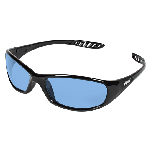 KleenGuard™ V40 Hellraiser™ Safety Glasses (20542), Light Blue Lenses, Black Frame, Unisex for Men and Women (Qty 12)