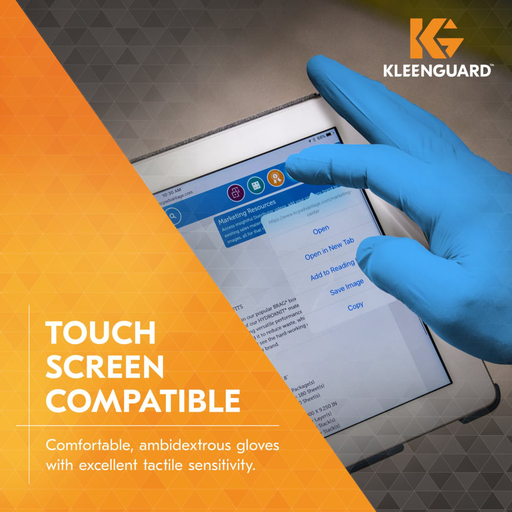 KleenGuard™ G10 2Pro™ Blue Nitrile Gloves (54422), 6 Mil, Ambidextrous, Touchscreen Compatible, M (100 Gloves/Box, 10 Boxes/Case, 1,000 Gloves/Case)