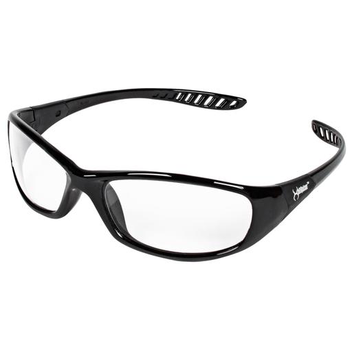 KleenGuard™ V40 Hellraiser™ Safety Glasses (28615), with Anti-Fog Coating, Clear Lenses, Black Frame, Unisex for Men and Women (Qty 12)