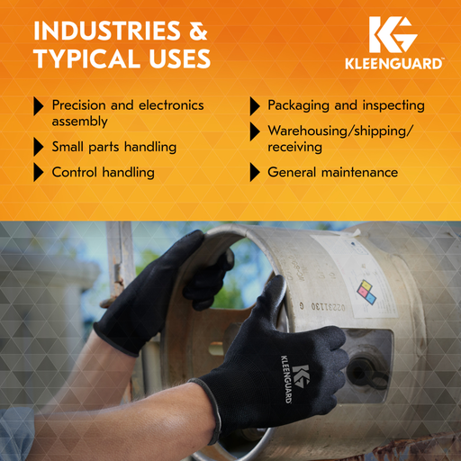 KleenGuard™ G40 Polyurethane Coated Gloves (13840), Thin Mil, Hand-Specific, Black, XL (12 Pairs/Bag, 5 Bags/Case, 60 Pairs/Case)