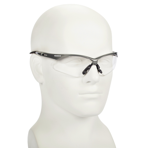 KleenGuard™ Nemesis™ Safety Glasses (47388), with Anti-Fog Coating, Clear Lenses, Silver Frame, Unisex for Men and Women (Qty 12)