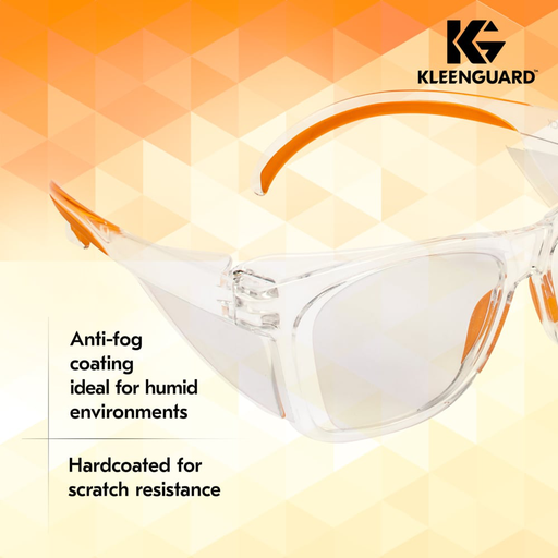 KleenGuard™ V30 Maverick™ Safety Glasses (49301), Clear Lenses with KleenVision™ Anti-Fog coating, Clear Frame, Unisex Eyewear for Men and Women (12 Pairs/Case)