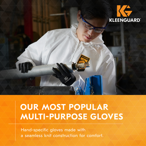 KleenGuard™ G40 Polyurethane Coated Gloves (13839), Thin Mil, Hand-Specific, Black, L (12 Pairs/Bag, 5 Bags/Case, 60 Pairs/Case)