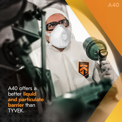 KleenGuard™ A40 Liquid & Particle Protection Coveralls (44304), Zipper Front, White, Reflex Design, XL (Qty 25)