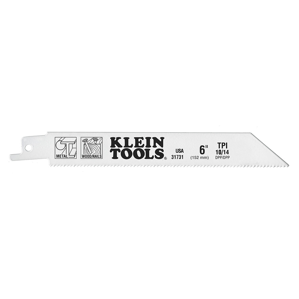 6'' Reciprocating Saw Blades, 10/14 TPI, 5 Pk