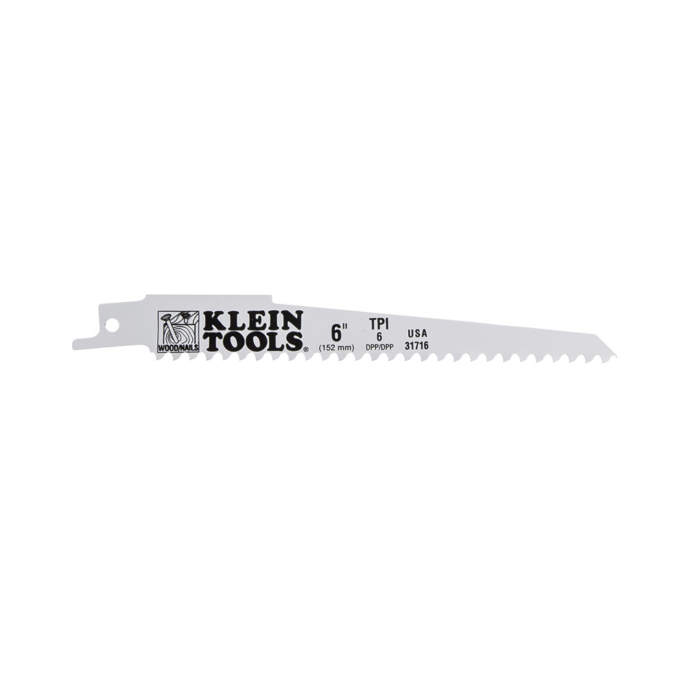 6'' Reciprocating Saw Blade 6 TPI, 5 Pk