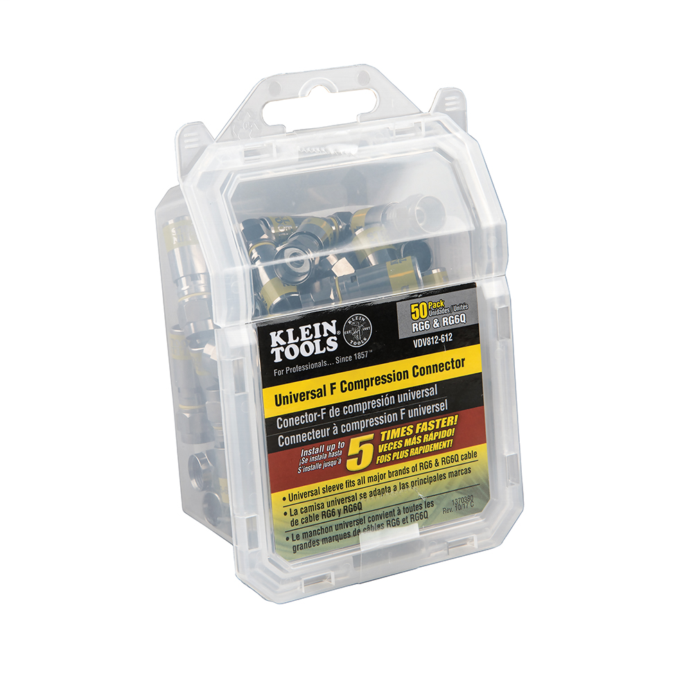 Universal F Compression Connectors RG6/6Q 50-Pack