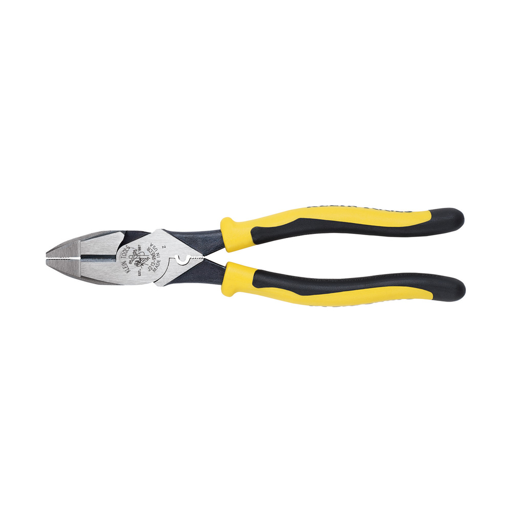 Klein Tools J213-9NECR 9 Inch Journeyman Connector Crimping High Leverage Side Cutting Pliers Klein Tools J213-9NECR 9 Inch Journeyman Connector Crimping High Leverage Side Cutting Pliers
