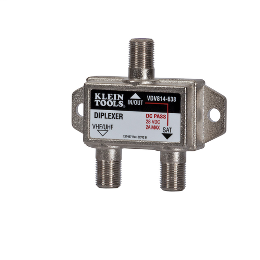 Product image for Klein VDV814-638 Satellite/TV Diplexer 5 MHz 2.3 GHz