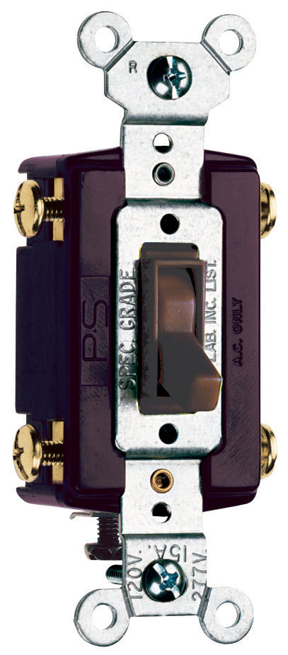 Pass & Seymour 664-G 15 Amp 120 VAC 4-Way Brown Thermoplastic Screw Mounting Grounding Toggle Switch Pass & Seymour 664-G 15 Amp 120 VAC 4-Way Brown Thermoplastic Screw Mounting Grounding Toggle Switch