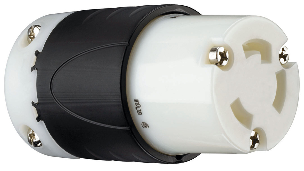 Pass & Seymour L630-C 30 Amp 250 VAC 2-Pole 3-Wire L6-30R Black and White Nylon Locking Connector Pass & Seymour L630-C 30 Amp 250 VAC 2-Pole 3-Wire L6-30R Black and White Nylon Locking Connector
