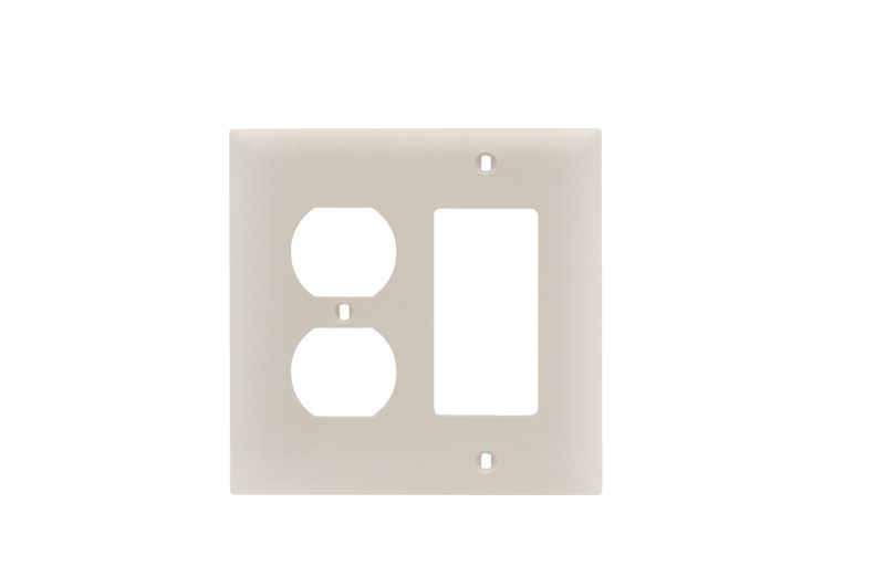 Pass & Seymour TP826-LA 2-Gang 1-Duplex Receptacle 1-Decorator Light Almond Nylon Standard Combination Unbreakable Wallplate Pass & Seymour TP826-LA 2-Gang 1-Duplex Receptacle 1-Decorator Light Almond Nylon Standard Combination Unbreakable Wallplate