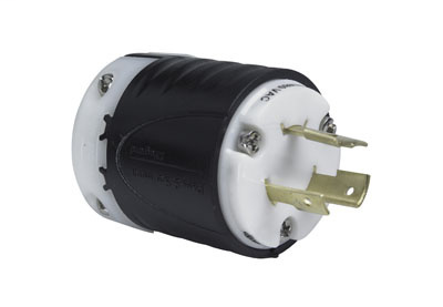 Pass & Seymour L820-P 20 Amp 480 VAC 2-Pole 3-Wire NEMA L8-20P Black and White Nylon Straight Locking Plug Pass & Seymour L820-P 20 Amp 480 VAC 2-Pole 3-Wire NEMA L8-20P Black and White Nylon Straight Locking Plug