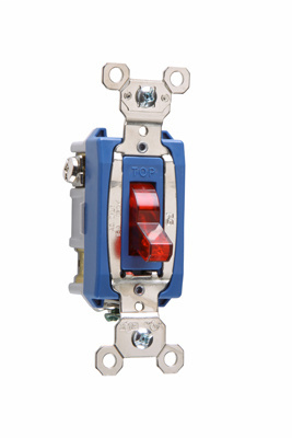 Pass & Seymour PS15AC1-RPL 15 Amp 120 VAC 1-Pole Red Glass Reinforced Nylon Screw Mounting Pilot Lighted Toggle Switch Pass & Seymour PS15AC1-RPL 15 Amp 120 VAC 1-Pole Red Glass Reinforced Nylon Screw Mounting Pilot Lighted Toggle Switch