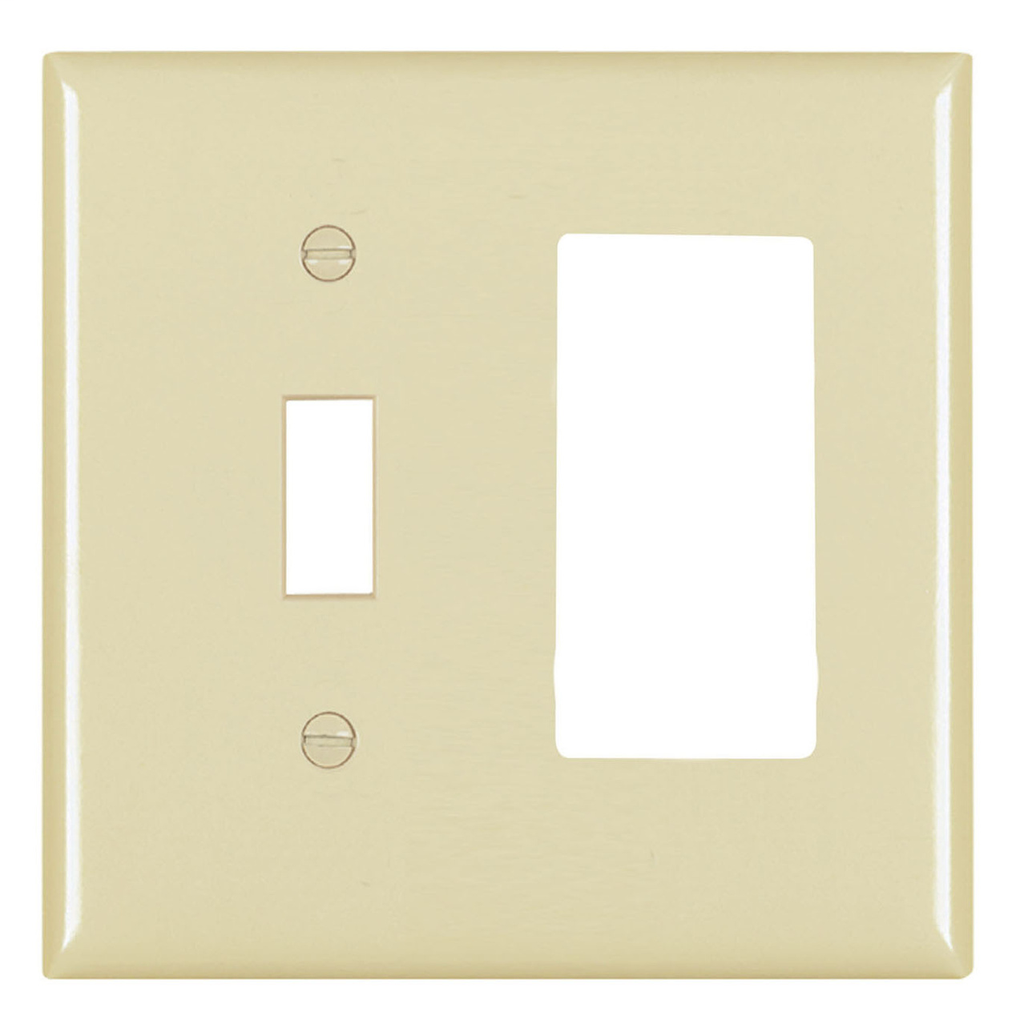 Pass & Seymour TP126-GRY 2-Gang 1-Toggle Switch 1-Decorator Gray Nylon Standard Combination Unbreakable Wallplate Pass & Seymour TP126-GRY 2-Gang 1-Toggle Switch 1-Decorator Gray Nylon Standard Combination Unbreakable Wallplate
