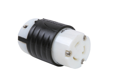 Pass & Seymour L620-C 20 Amp 250 VAC 2-Pole 3-Wire L6-20R Black and White Nylon Locking Connector Pass & Seymour L620-C 20 Amp 250 VAC 2-Pole 3-Wire L6-20R Black and White Nylon Locking Connector