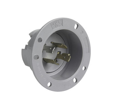 Pass & Seymour L1420-FI 20 Amp 125/250 Volt 4-Wire NEMA L14-20P Gray Brass Locking Device Flanged Inlet Pass & Seymour L1420-FI 20 Amp 125/250 Volt 4-Wire NEMA L14-20P Gray Brass Locking Device Flanged Inlet