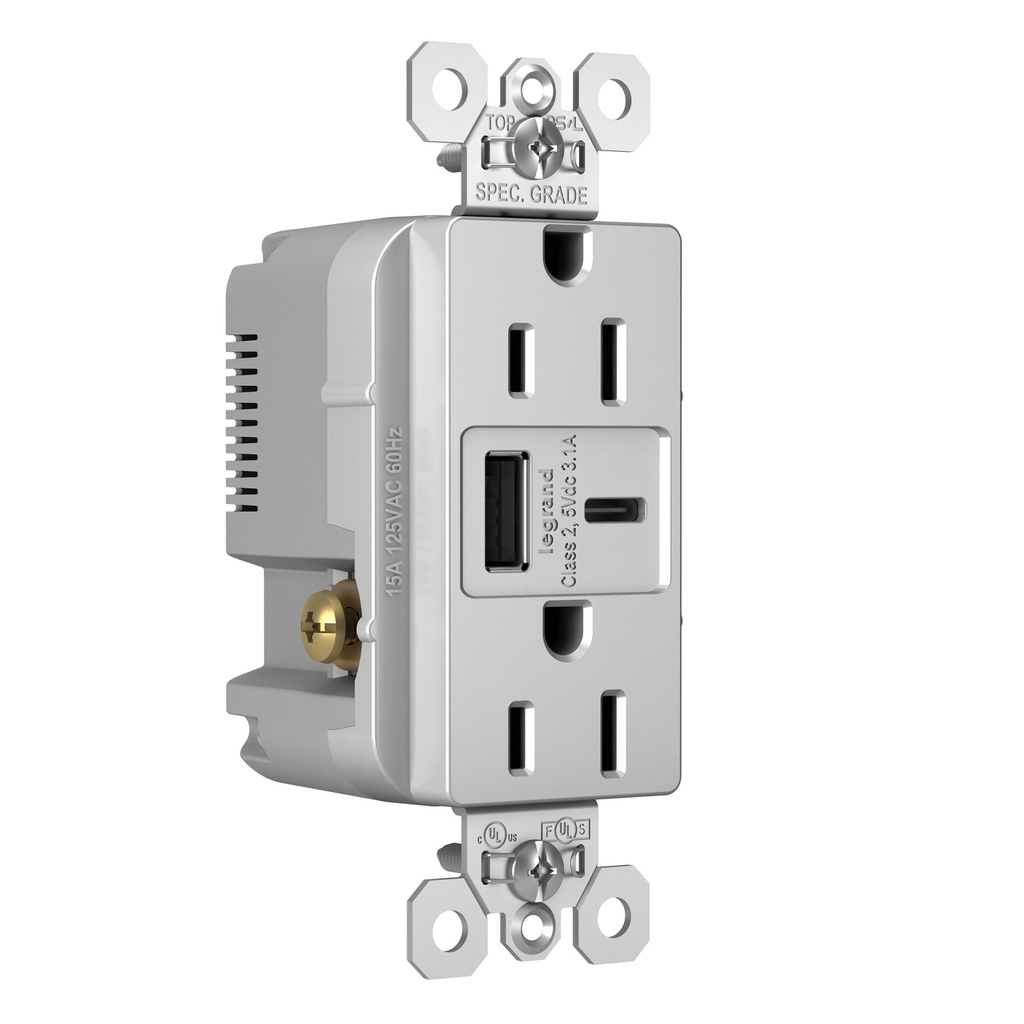 P&S TR15USBACGRY 15A 125V DUP TR RE P&S TR15USBACGRY 15A 125V DUP TR RE
