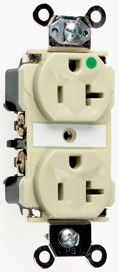 Pass & Seymour 8300-I 20 Amp 125 VAC 2-Pole 3-Wire NEMA 5-20R Ivory Nylon Duplex Receptacle Pass & Seymour 8300-I 20 Amp 125 VAC 2-Pole 3-Wire NEMA 5-20R Ivory Nylon Duplex Receptacle