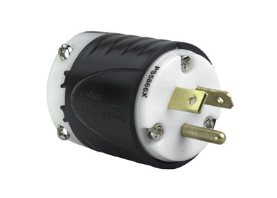 Pass & Seymour PS5866-X 20 Amp 277 VAC 2-Pole 3-Wire NEMA 7-20P Black and White Nylon Angled Polarized Straight Blade Plug Pass & Seymour PS5866-X 20 Amp 277 VAC 2-Pole 3-Wire NEMA 7-20P Black and White Nylon Angled Polarized Straight Blade Plug