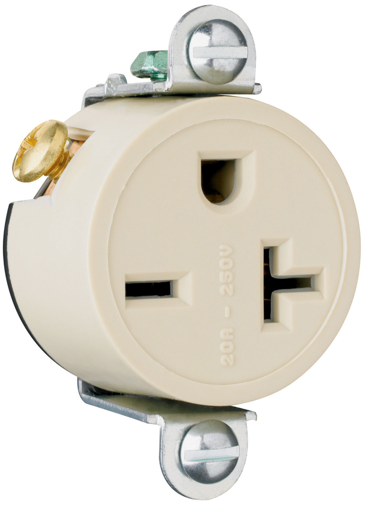 RECP SGL 20A 250V SHORT STRP S-WIRE I RECP SGL 20A 250V SHORT STRP S-WIRE I