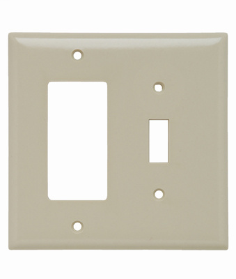 Pass & Seymour SPJ126-I 2-Gang 1-Toggle 1-Decorator Ivory Smooth Thermoset Plastic Junior-Jumbo Combination Wallplate Pass & Seymour SPJ126-I 2-Gang 1-Toggle 1-Decorator Ivory Smooth Thermoset Plastic Junior-Jumbo Combination Wallplate