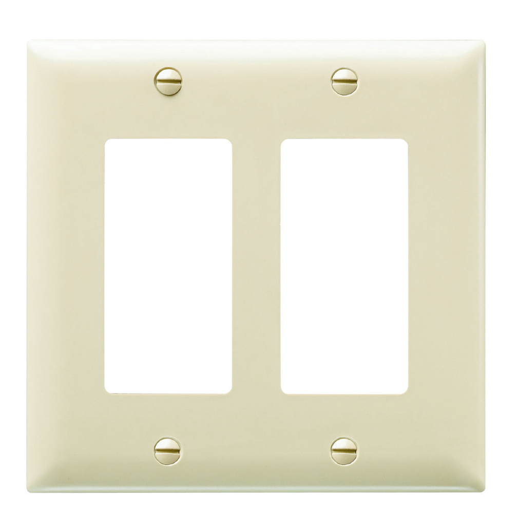 Wattstopper TP262-I 2-Gang 2-Decorator Ivory Nylon Standard Unbreakable Wallplate Wattstopper TP262-I 2-Gang 2-Decorator Ivory Nylon Standard Unbreakable Wallplate