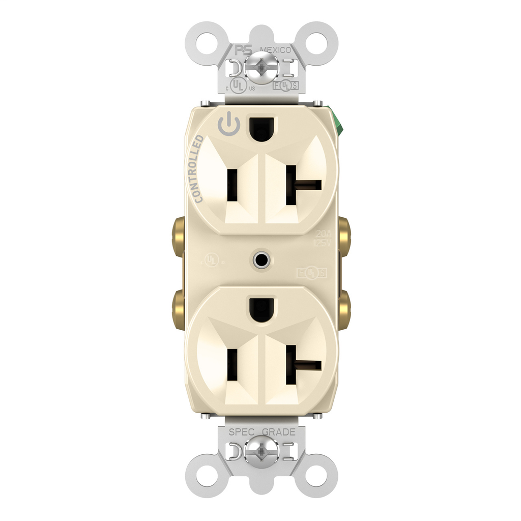 Pass & Seymour 5362-LA 20 Amp 125 VAC 2-Pole 3-Wire NEMA 5-20R Light Almond Nylon Duplex Receptacle Pass & Seymour 5362-LA 20 Amp 125 VAC 2-Pole 3-Wire NEMA 5-20R Light Almond Nylon Duplex Receptacle