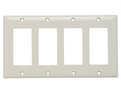 Pass & Seymour SP264-LA 4-Gang 4-Decorator Light Almond Smooth Thermoset Plastic Standard Wallplate Pass & Seymour SP264-LA 4-Gang 4-Decorator Light Almond Smooth Thermoset Plastic Standard Wallplate