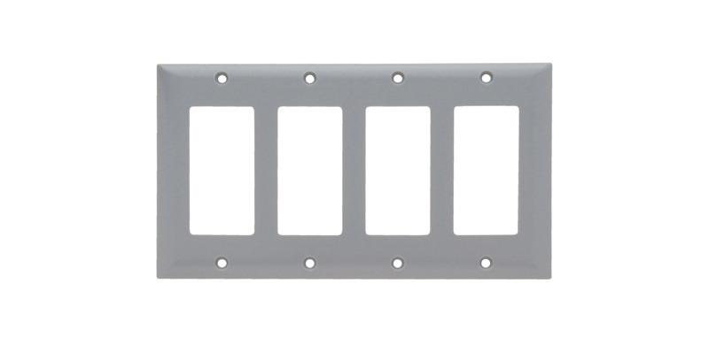 Pass & Seymour SP264GRY 4-Gang 4-Decorator Gray Smooth Thermoset Plastic Standard Wallplate Pass & Seymour SP264GRY 4-Gang 4-Decorator Gray Smooth Thermoset Plastic Standard Wallplate