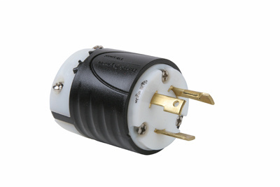Pass & Seymour L530-P 30 Amp 125 VAC 2-Pole 3-Wire NEMA L5-30P Black and White Nylon Straight Locking Plug Pass & Seymour L530-P 30 Amp 125 VAC 2-Pole 3-Wire NEMA L5-30P Black and White Nylon Straight Locking Plug