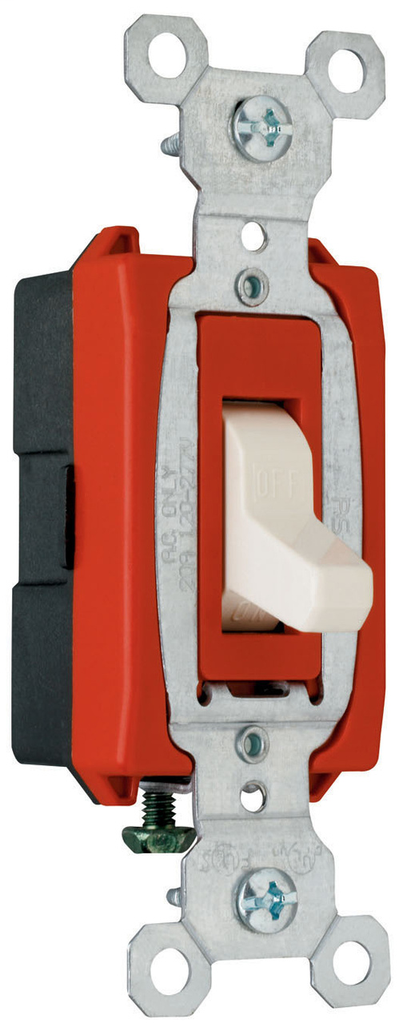 Pass & Seymour CSB20AC1-LA 20 Amp 120/277 VAC 1-Pole Light Almond Glass Reinforced Nylon Screw Mounting Toggle Switch Pass & Seymour CSB20AC1-LA 20 Amp 120/277 VAC 1-Pole Light Almond Glass Reinforced Nylon Screw Mounting Toggle Switch