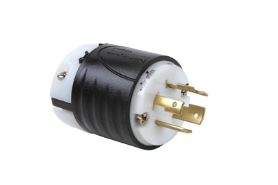 Pass & Seymour L1520-P 20 Amp 250 VAC 3-Phase 3-Pole 4-Wire NEMA L15-20P Black and White Nylon Straight Locking Plug Pass & Seymour L1520-P 20 Amp 250 VAC 3-Phase 3-Pole 4-Wire NEMA L15-20P Black and White Nylon Straight Locking Plug