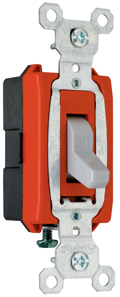Pass & Seymour CSB20AC1-GRY 20 Amp 120/277 VAC 1-Pole Gray Glass Reinforced Nylon Screw Mounting Toggle Switch Pass & Seymour CSB20AC1-GRY 20 Amp 120/277 VAC 1-Pole Gray Glass Reinforced Nylon Screw Mounting Toggle Switch
