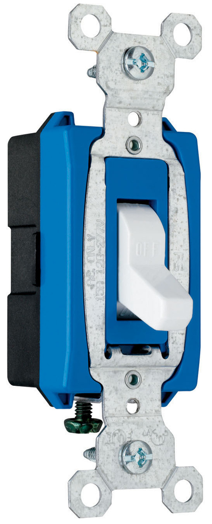 Pass & Seymour CS15AC1-W 15 Amp 120/277 VAC 1-Pole White Glass Reinforced Nylon Screw Mounting Toggle Switch Pass & Seymour CS15AC1-W 15 Amp 120/277 VAC 1-Pole White Glass Reinforced Nylon Screw Mounting Toggle Switch
