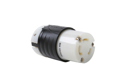 Pass & Seymour L1030-C 30 Amp 125/250 VAC 3-Pole 3-Wire L10-30R Black and White Nylon Locking Connector Pass & Seymour L1030-C 30 Amp 125/250 VAC 3-Pole 3-Wire L10-30R Black and White Nylon Locking Connector